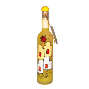 Elisir Limoncello, bottiglia dipinta a mano "Casette", Maurizio Russo, 500ml