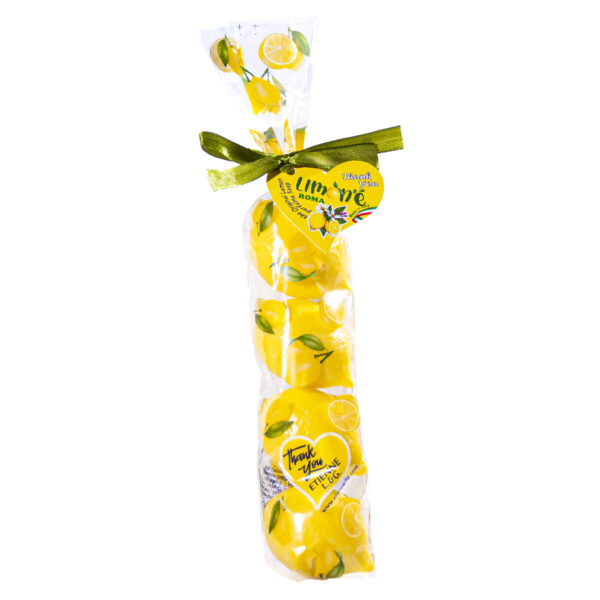 Confezione da 4 saponette vegetali essenza di limone, 27 gr cad., in cellophane