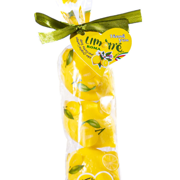 Confezione da 4 saponette vegetali essenza di limone, 27 gr cad., in cellophane - Image 2