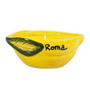 Candela profumata al limone in portacandela in ceramica a forma di limone, Roma