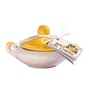Coccio in ceramica con sale aromatizzato al limone, 20 g