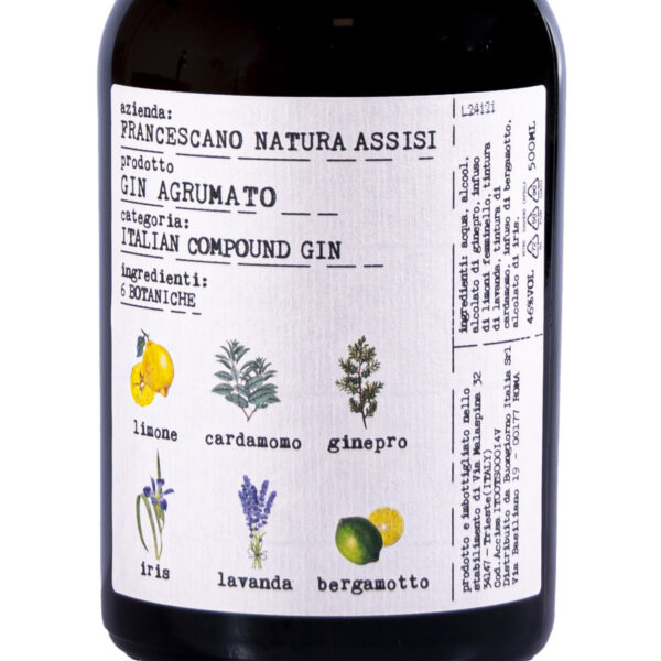 Gin agrumato Antica Farmacia, Francescano Natura Assisi, 500 ml - Image 2