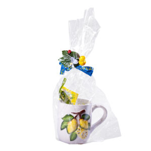Tazza in ceramica bianca + Caramelle frizzanti al limone, 30 g