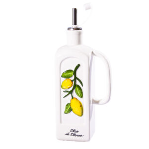 Oliera rettangolare in ceramica con manico + Caramelle frizzanti al limone 30 g