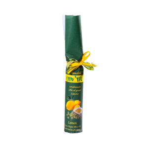 Olio extravergine d’oliva aromatizzato al limone, incarto decorato, 100 ml