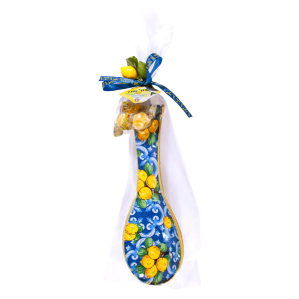 Poggiamestolo in ceramica piccolo, soggetti vari + Caramelle frizzanti al limone 30 g - Image 3
