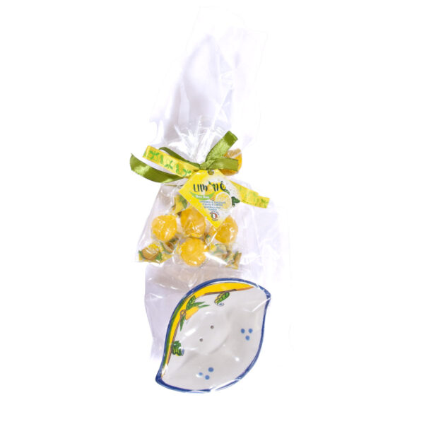 Portasaponetta in ceramica “goccia" + Caramelle frizzanti al limone 30 g - Image 3