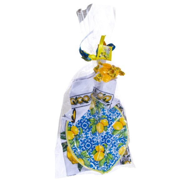 Sottopentola in ceramica + Canovaccio + Caramelle frizzanti al limone 30 g
