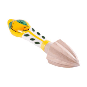 Spremiagrumi in legno con manico in ceramica + Caramelle frizzanti al limone 30 g