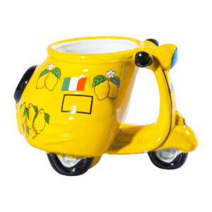 Tazza in ceramica a forma di moto + Caramelle frizzanti al limone, 30 g