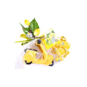 Tazza in ceramica piccola a forma di moto + Caramelle frizzanti al limone, 30 g
