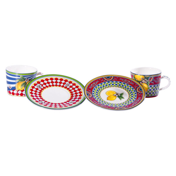 Valigetta luxury rossa + Set di 2 tazzine e piattini in ceramica + Caramelle frizzanti al limone, 30 g - Image 3