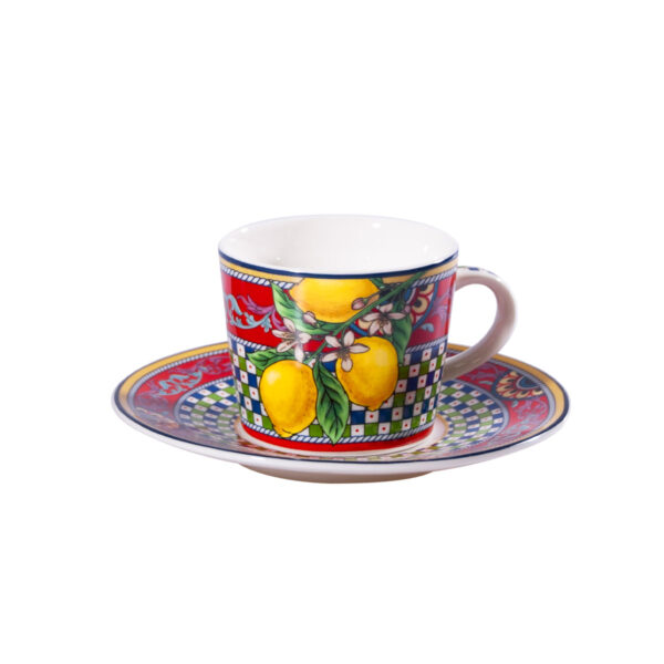Valigetta luxury rossa + Set di 2 tazzine e piattini in ceramica + Caramelle frizzanti al limone, 30 g - Image 4