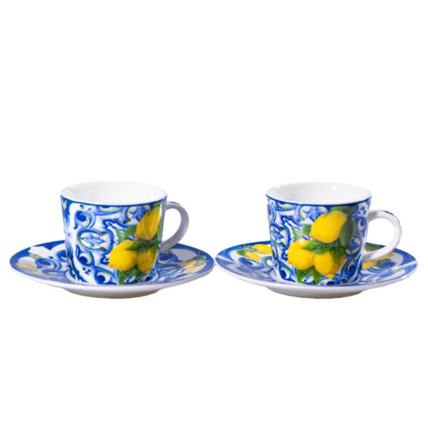 Valigetta luxury blu + Set di 2 tazzine e piattini in ceramica + Caramelle frizzanti al limone, 30 g - Image 5