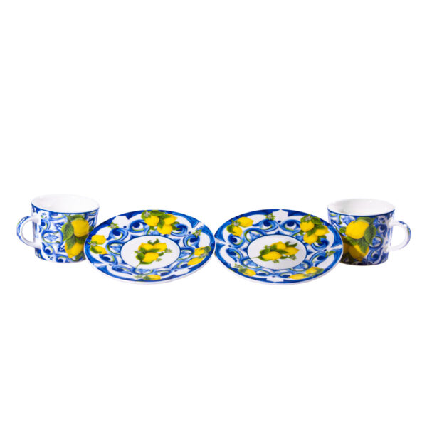 Valigetta luxury blu + Set di 2 tazzine e piattini in ceramica + Caramelle frizzanti al limone, 30 g - Image 4