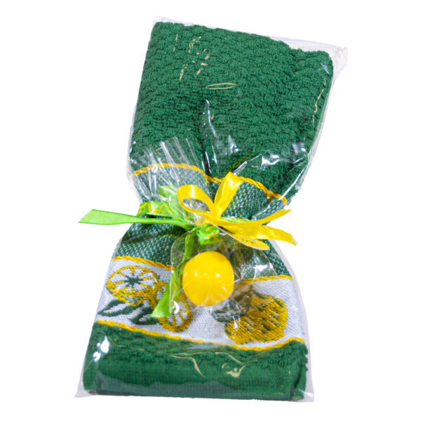 Asciugamano con ricamo limoni + saponetta a forma di limone 15 g, varie colorazioni - Image 3