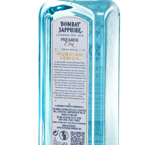 Gin London Dry, Premier Cru, Murcian Lemon, Bombay Sapphire, 700 ml - Image 4