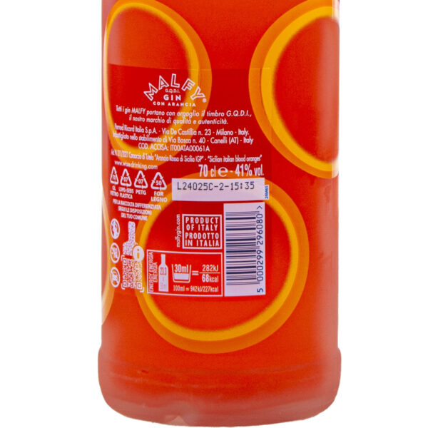 Malfy Gin con Arancia, Blood Orange, 700 ml - Image 3