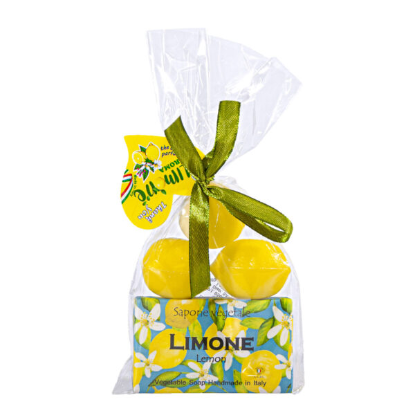 Saponetta vegetale al limone, 50 g, fantasie varie + Tris di saponette a forma di limone 21 g cad. - Image 3