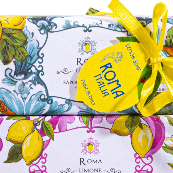 Tris di saponette vegetali al limone, 96 g cad., Roma, confezione con soggetti vari - Image 2