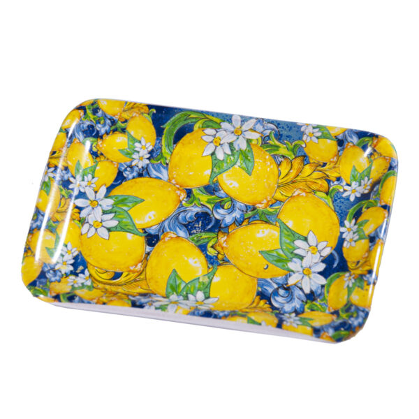 Vassoio di ceramica + tris di saponette limone 27 g cad. - Image 3