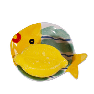 Pesciolino di ceramica piccolo + saponetta limone 27 g
